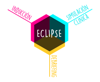 Logo oficial ECLIPSE — Inducción · Simulación Clínica · Debriefing